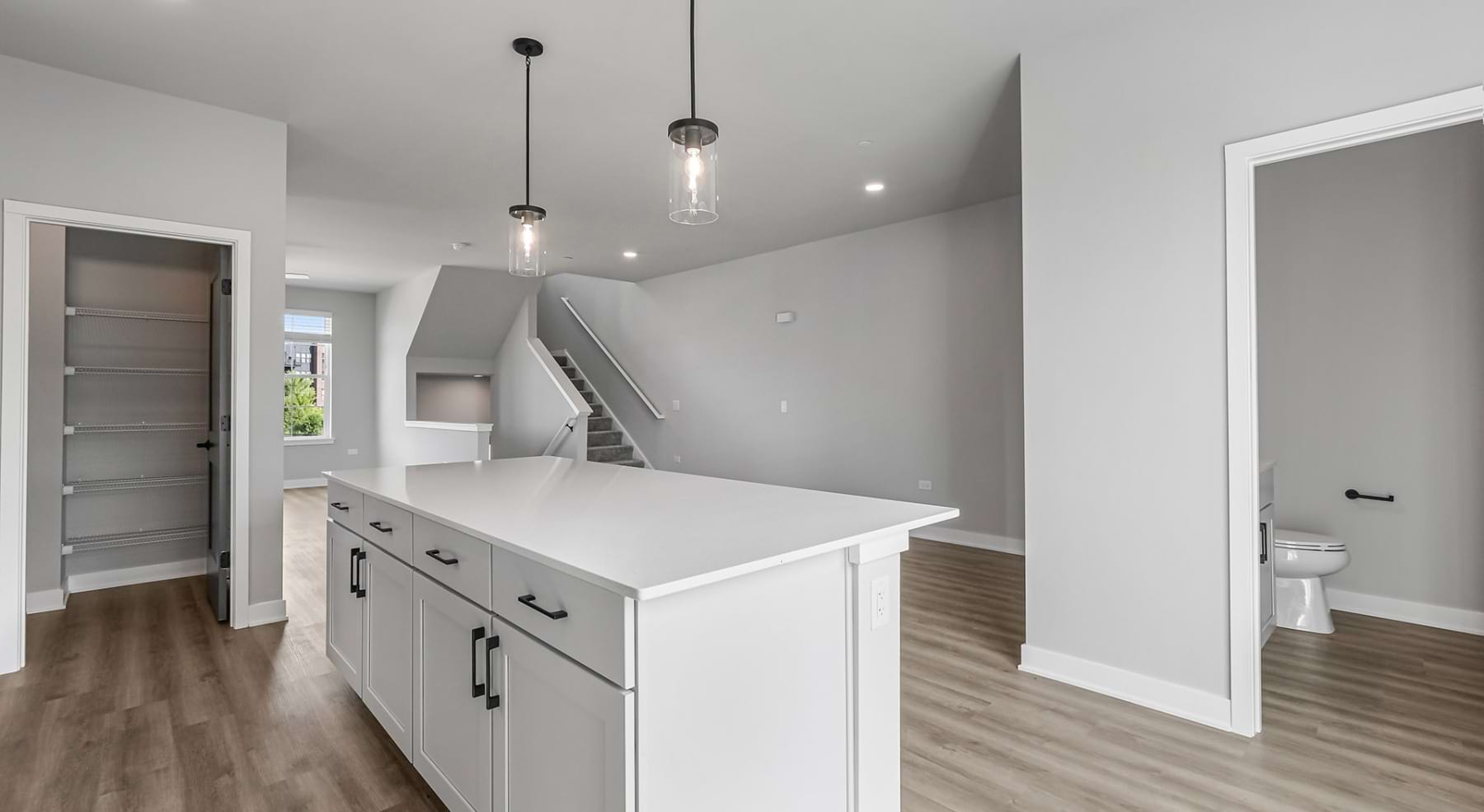 pantry and island in island